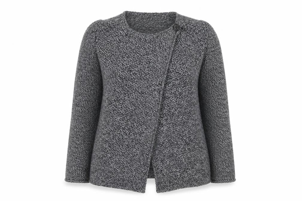 Peregrine Women Grey Wool Cardigan L Long Sleeve Knitted Sweater