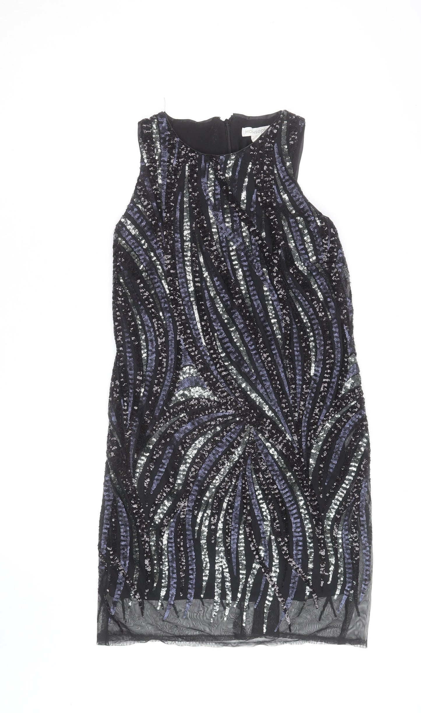 Monsoon Women’s Black Sequin Shift Party Dress Size 8