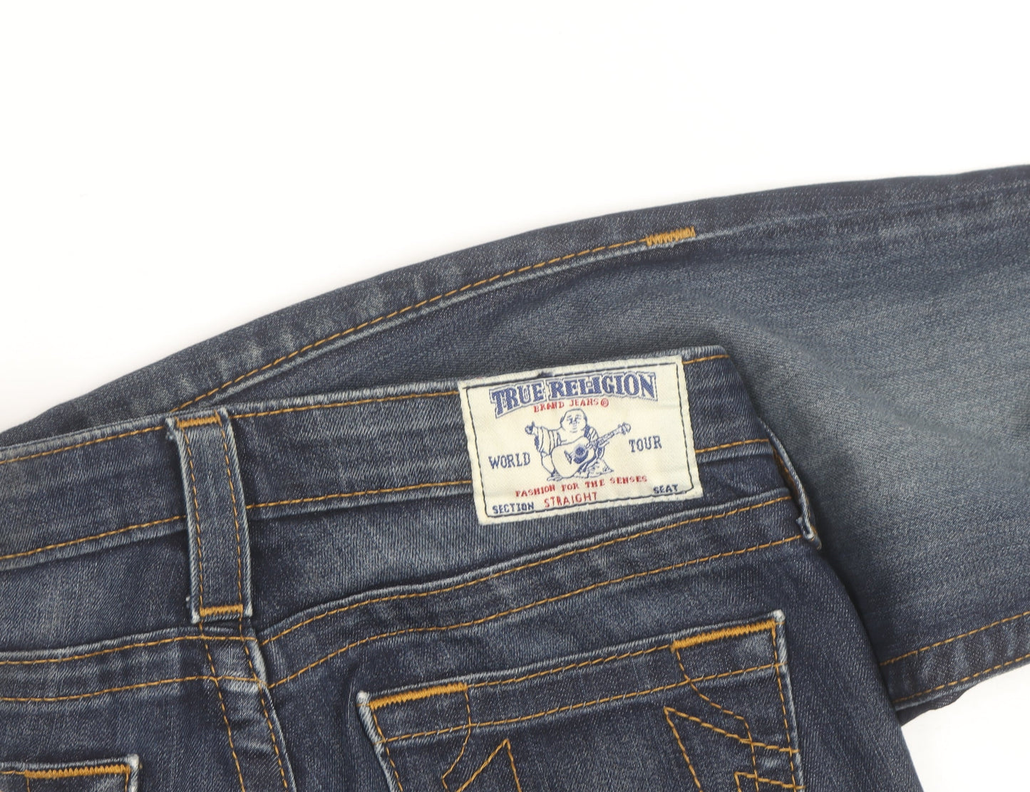 True Religion Women Blue Size 25 Straight Stretch Denim Jeans