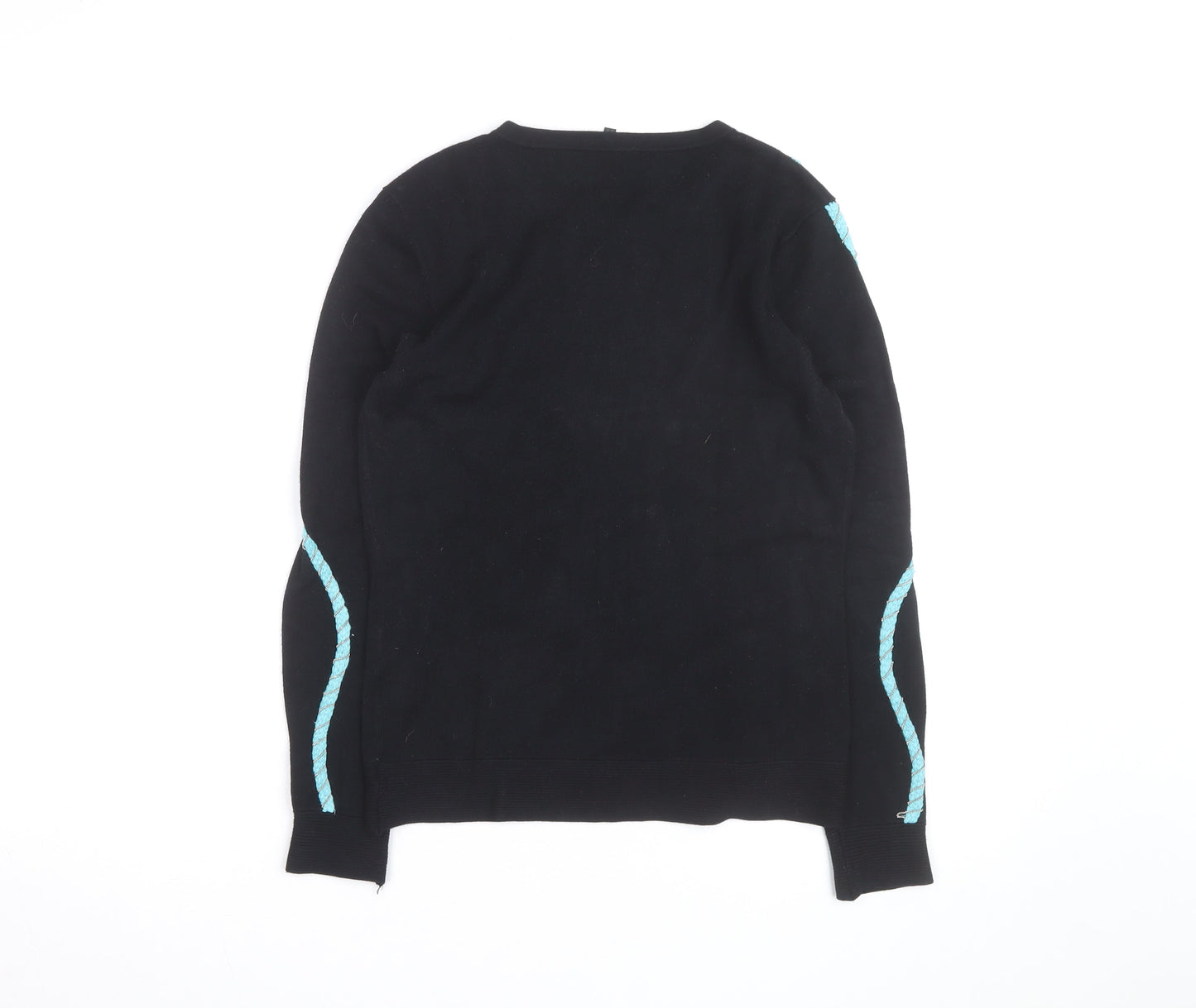 Yuka Women’s Black Knit Pullover Jumper Size 12 Crew Neck Long Sleeve