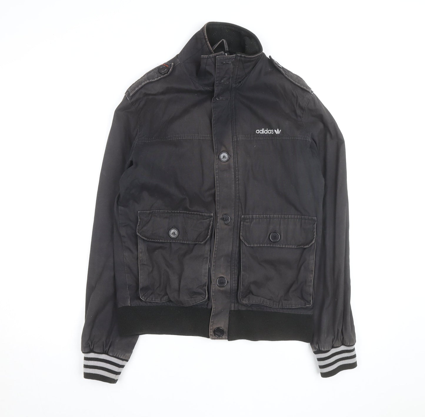Adidas Originals Men's Black Bomber Jacket Size M Cotton Blend