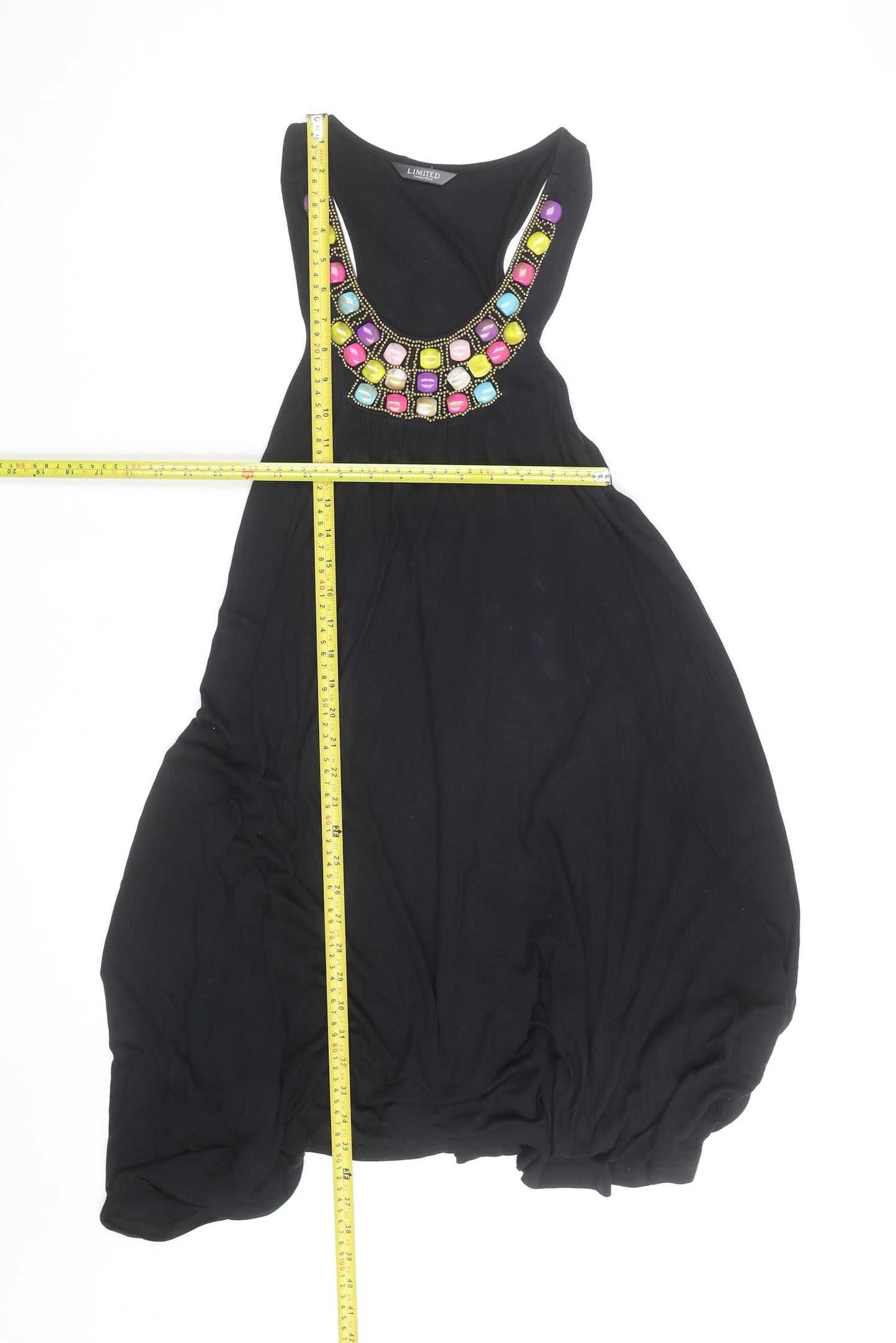 Marks and Spencer Limited Collection Women’s Black Beaded Bubble Hem Dress Size 12