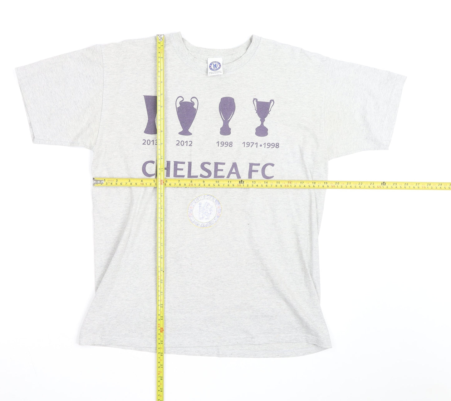 Chelsea FC Men's Grey Cotton Short Sleeve T-Shirt M