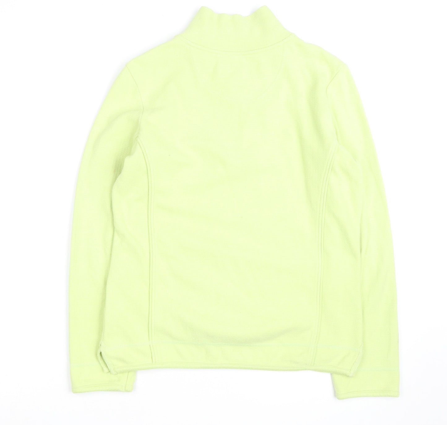 Fat Face Women's Green 1/4 Zip Pullover Sweatshirt Size 10 Fleece Cotton Blend