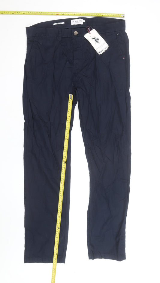 U.S. Polo Assn. Men's Blue Classic Fit Chino Trousers 36R