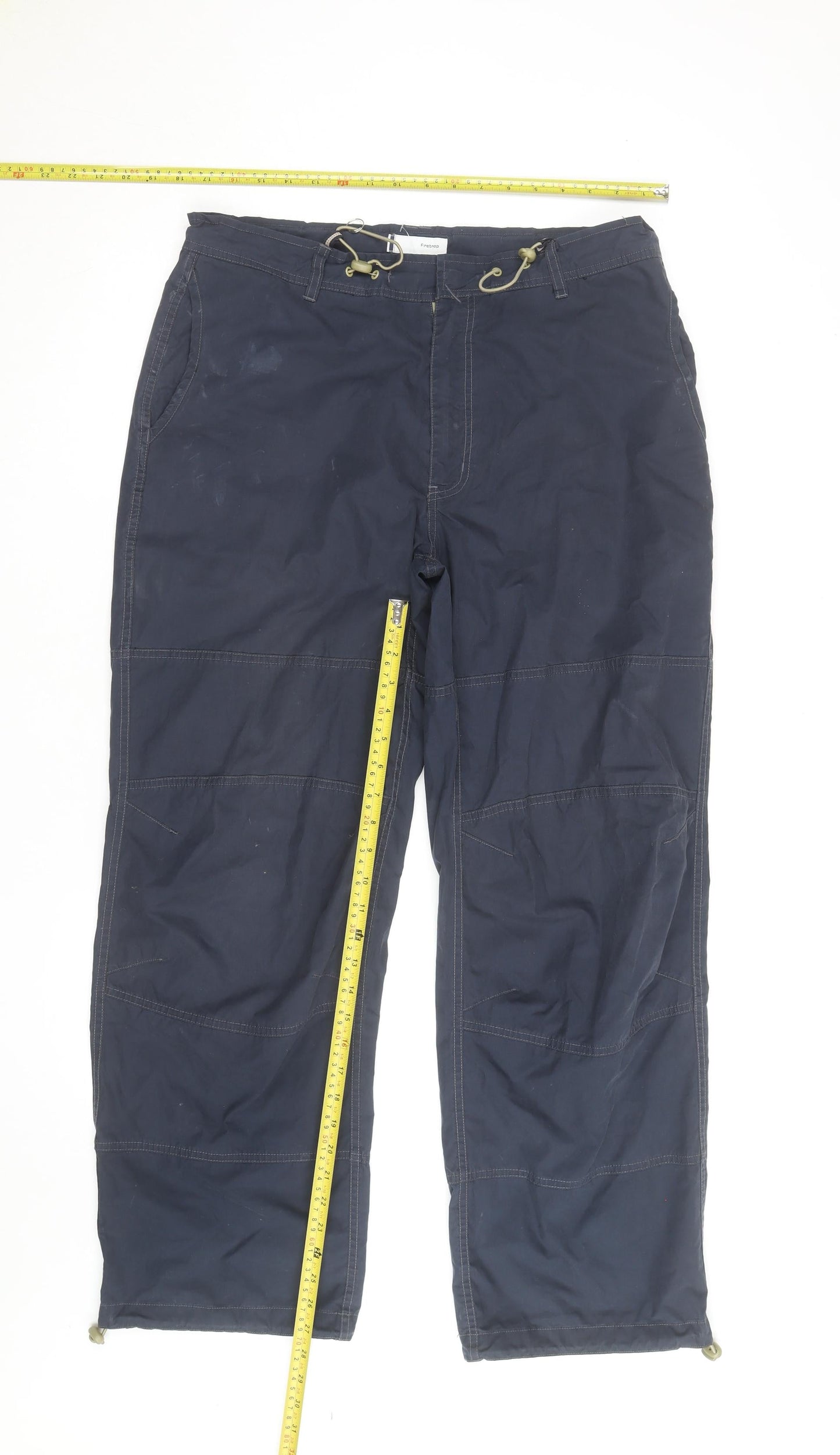Firetrap Men’s Blue Cargo Trousers L 32x31 Cotton Drawstring