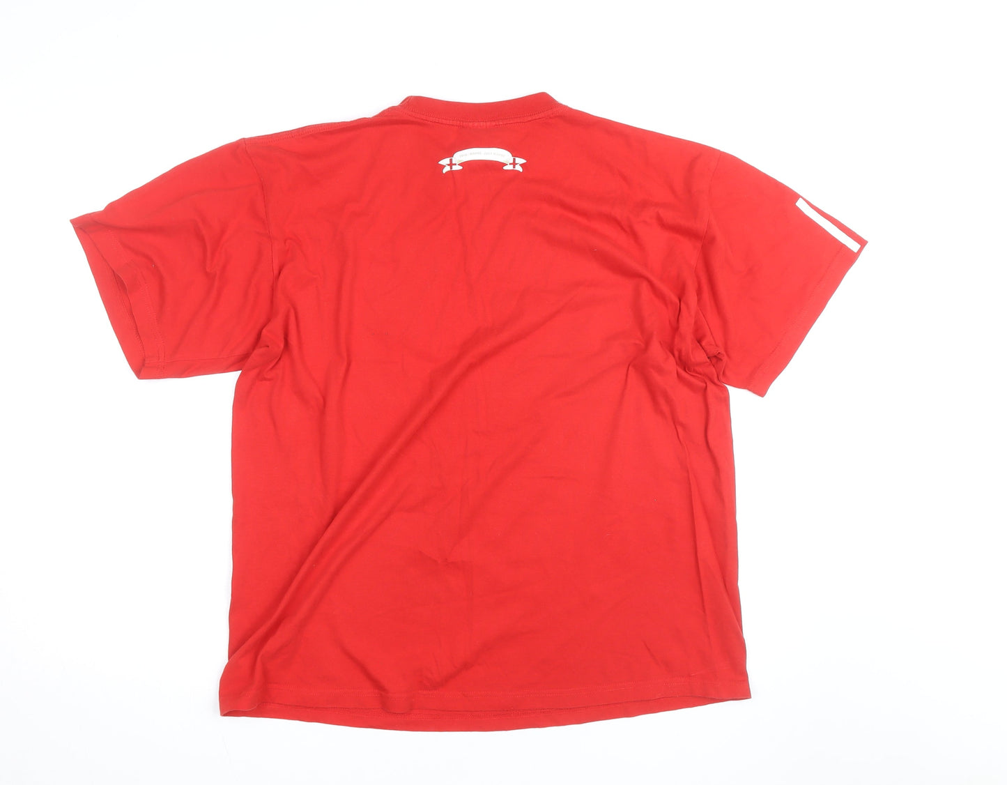 Adidas Mens Red England Logo XL Short Sleeve Sports T-Shirt