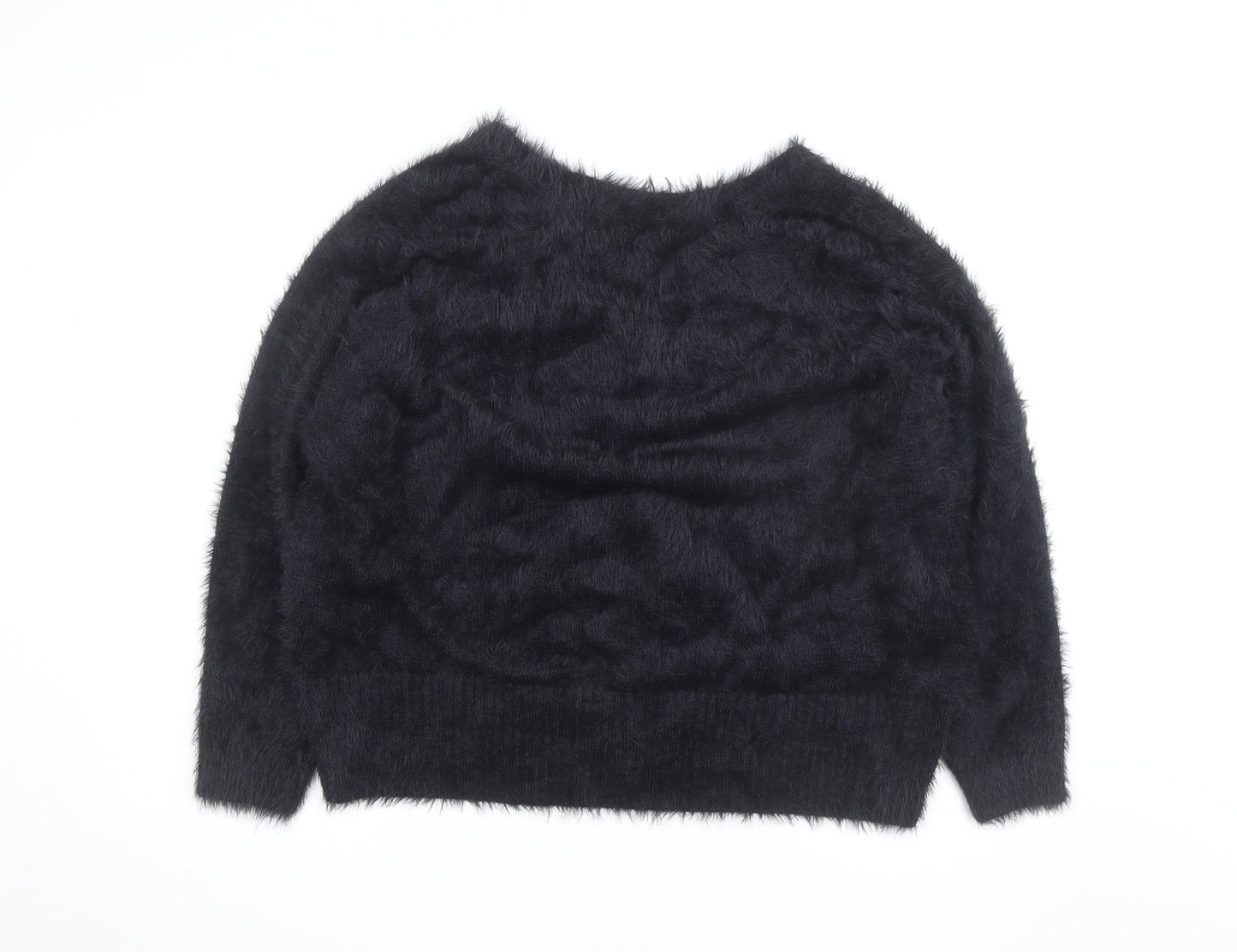 Simply Be Women’s Black Fuzzy V-Neck Long Sleeve Cardigan Size 20