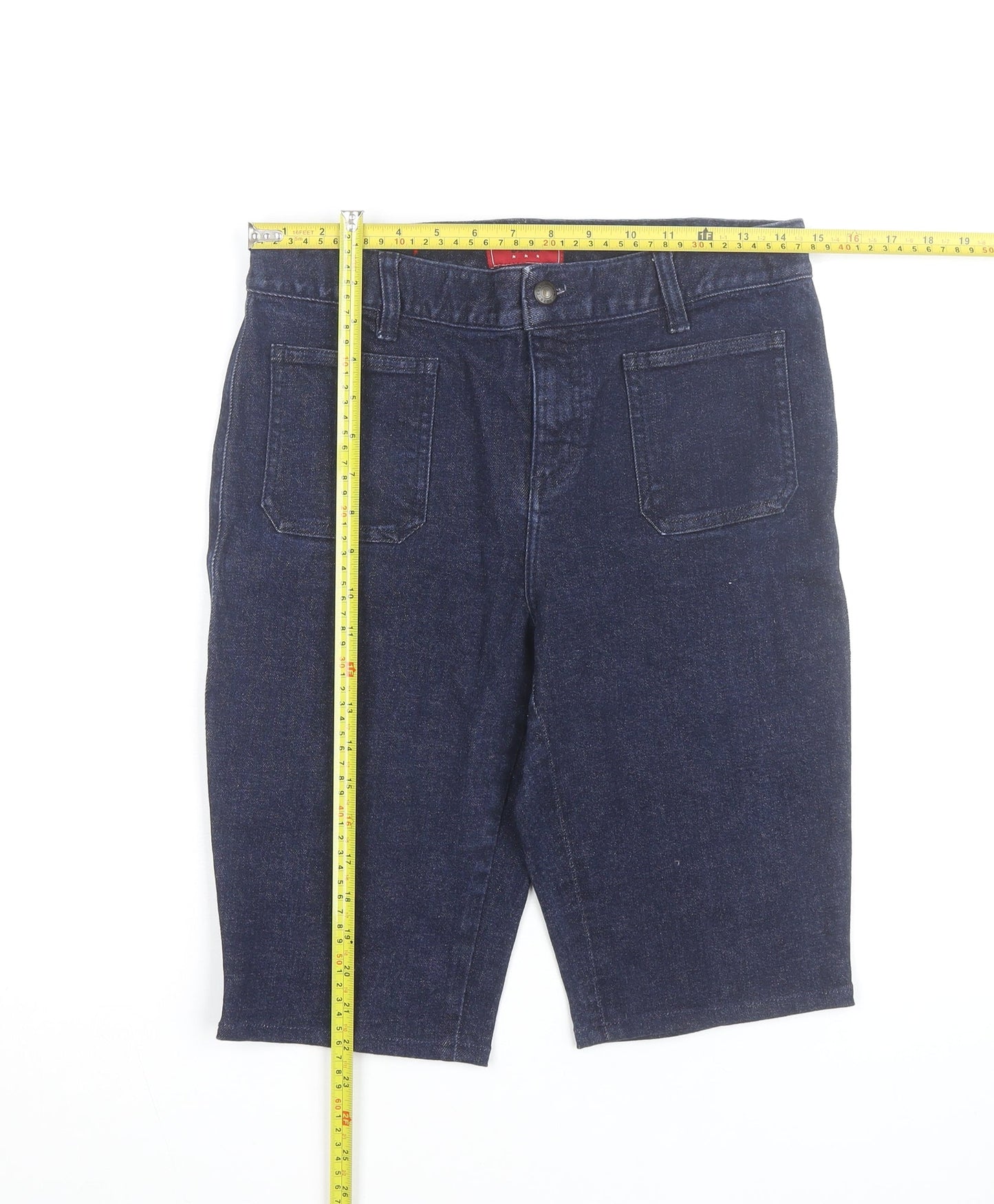 Chaps Men Blue Denim Chino Shorts Medium Regular Fit