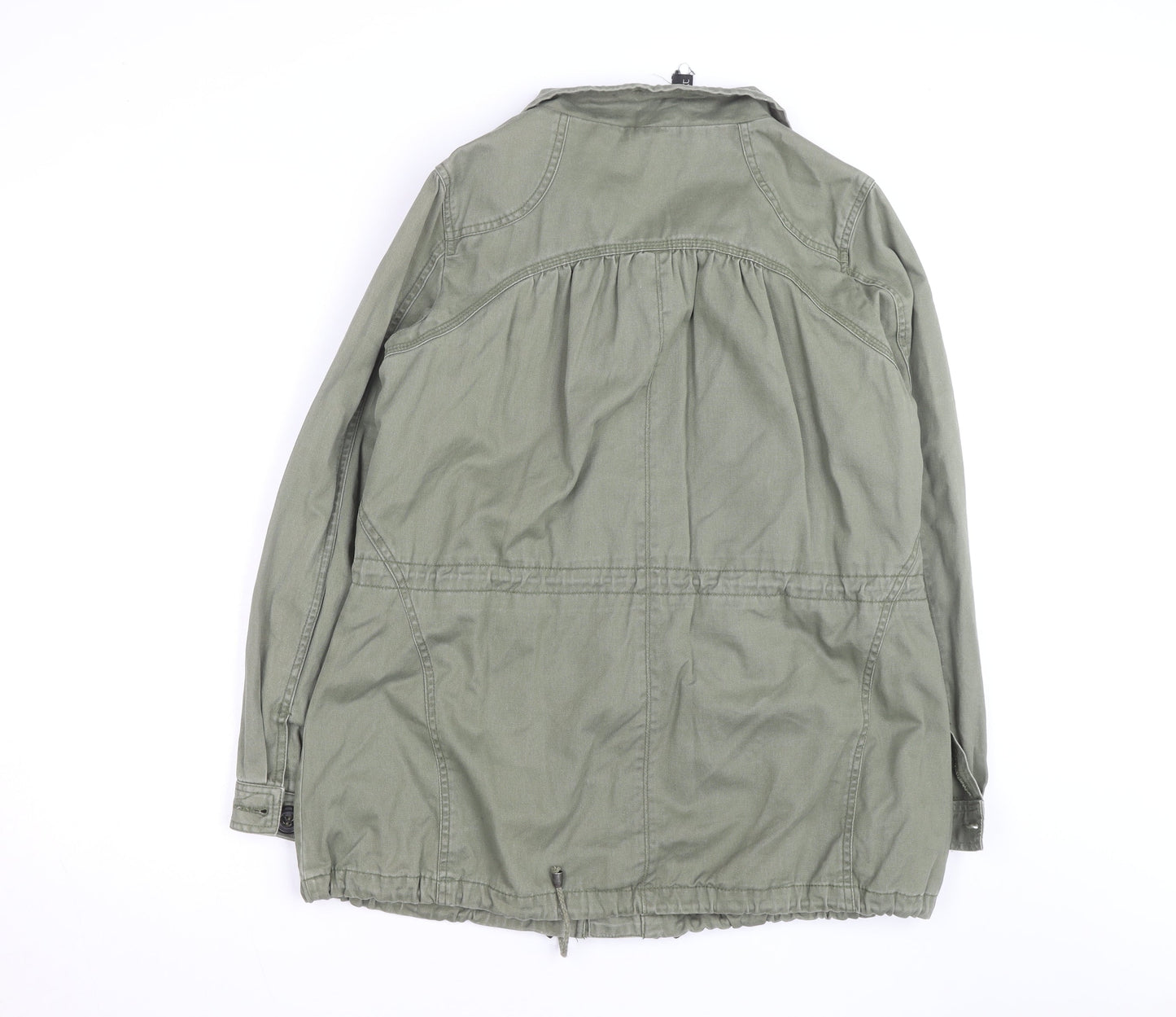Next Womens Green Cotton Parka Jacket Size 10 Military Style