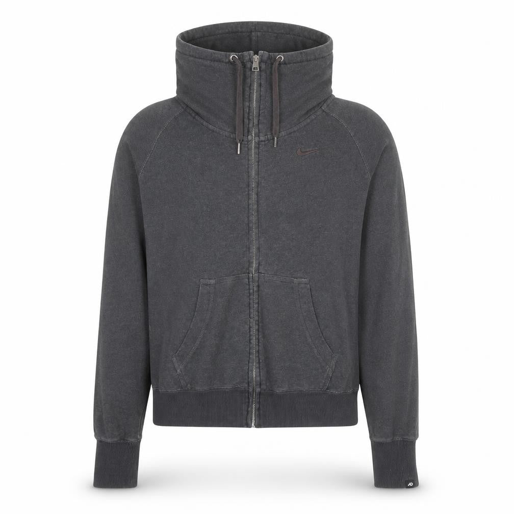 Nike Men's Grey Full Zip Hoodie Size S High Neck Sportswear