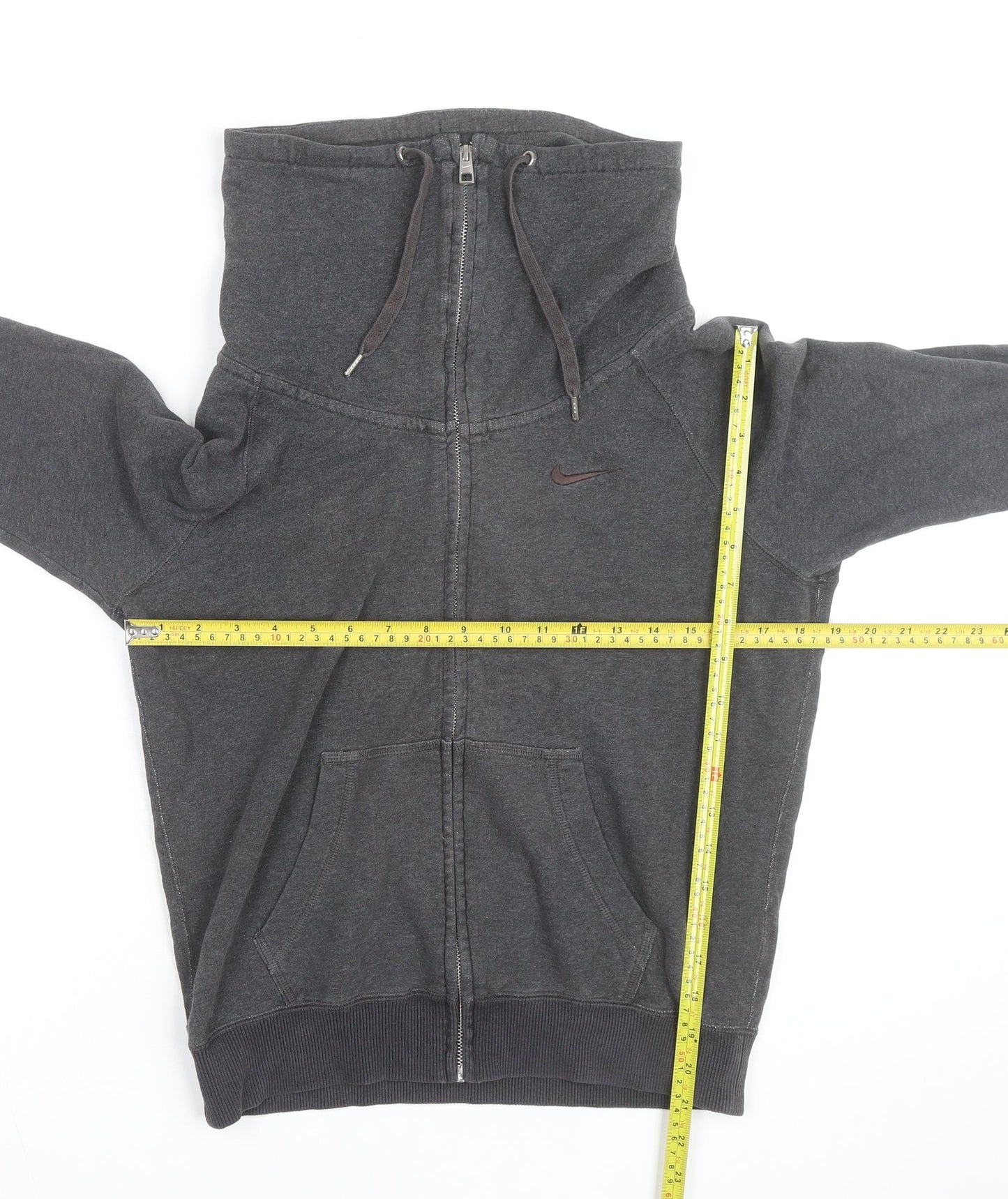 Nike Men's Grey Full Zip Hoodie Size S High Neck Sportswear