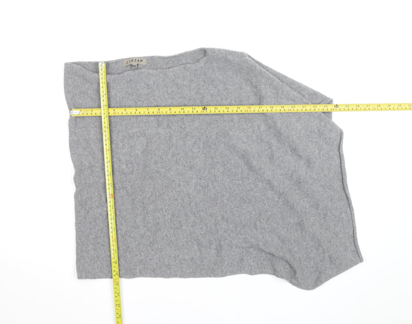 Jigsaw Women’s Grey Cashmere Cape Jumper One Size Relaxed Fit