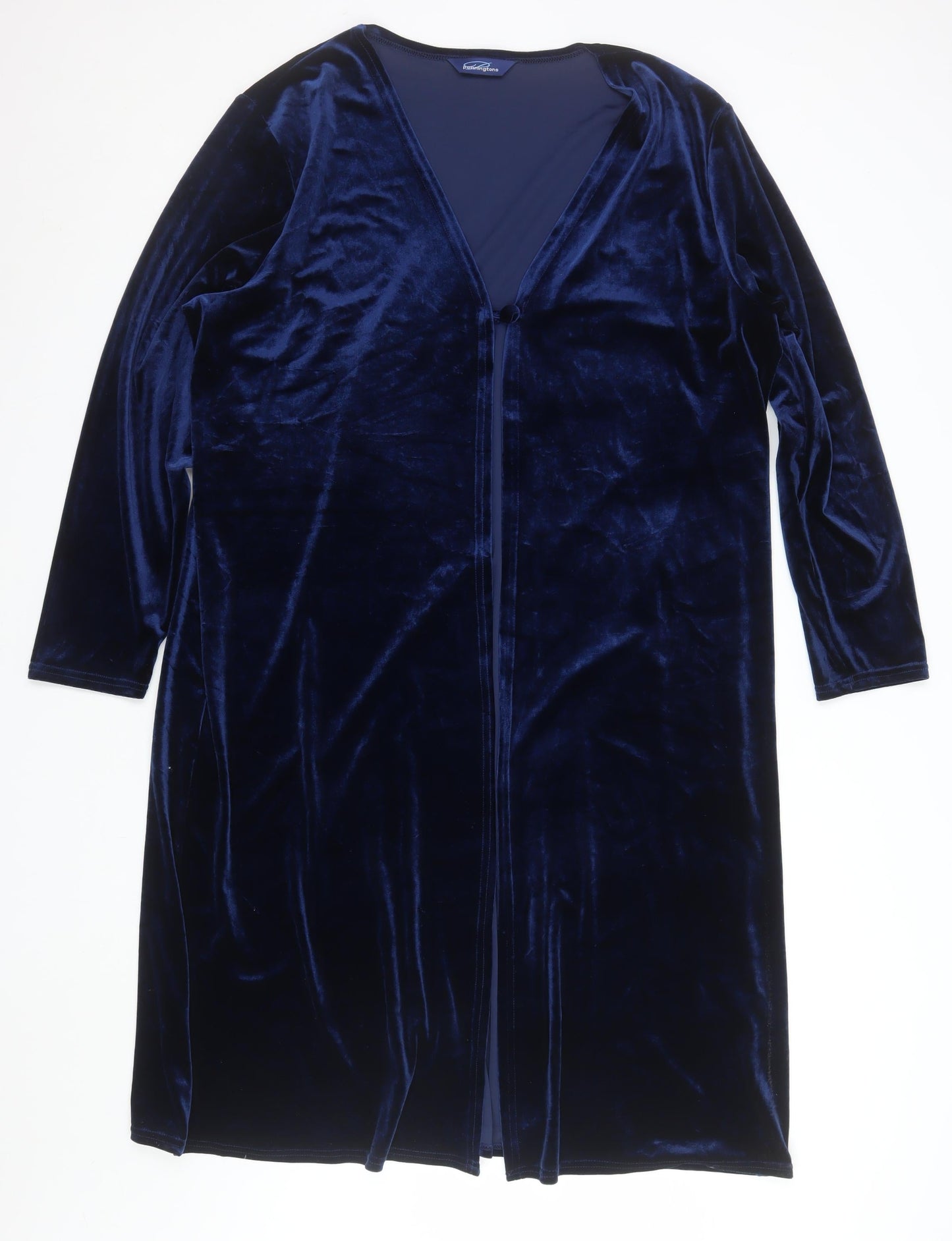 Penningtons Women’s Blue Velvet Long Sleeve Wrap Dress Size 20
