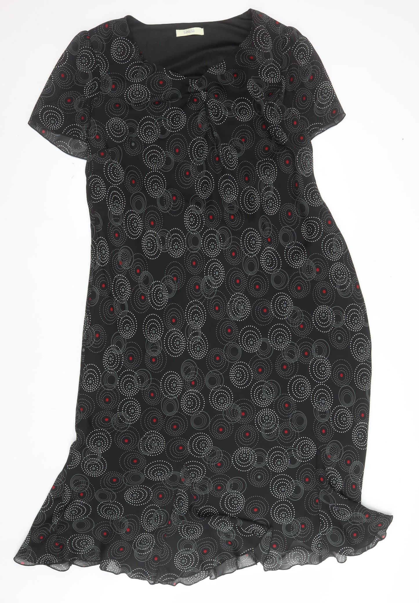 Classics Women Black Plus Size 24 Shift Knee Length Dress
