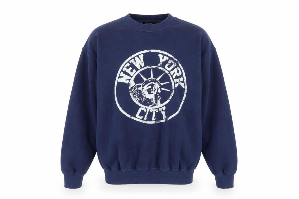 River Island Men's Blue New York City Graphic Pullover Sweatshirt Size S