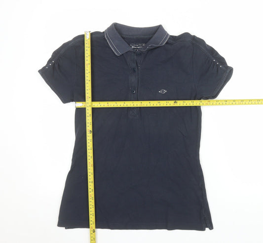 Champion Women's Black XL Polo Shirt Short Sleeve Cotton