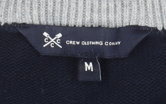 Crew Clothing Company Men's Blue Half Zip Cotton Jumper M