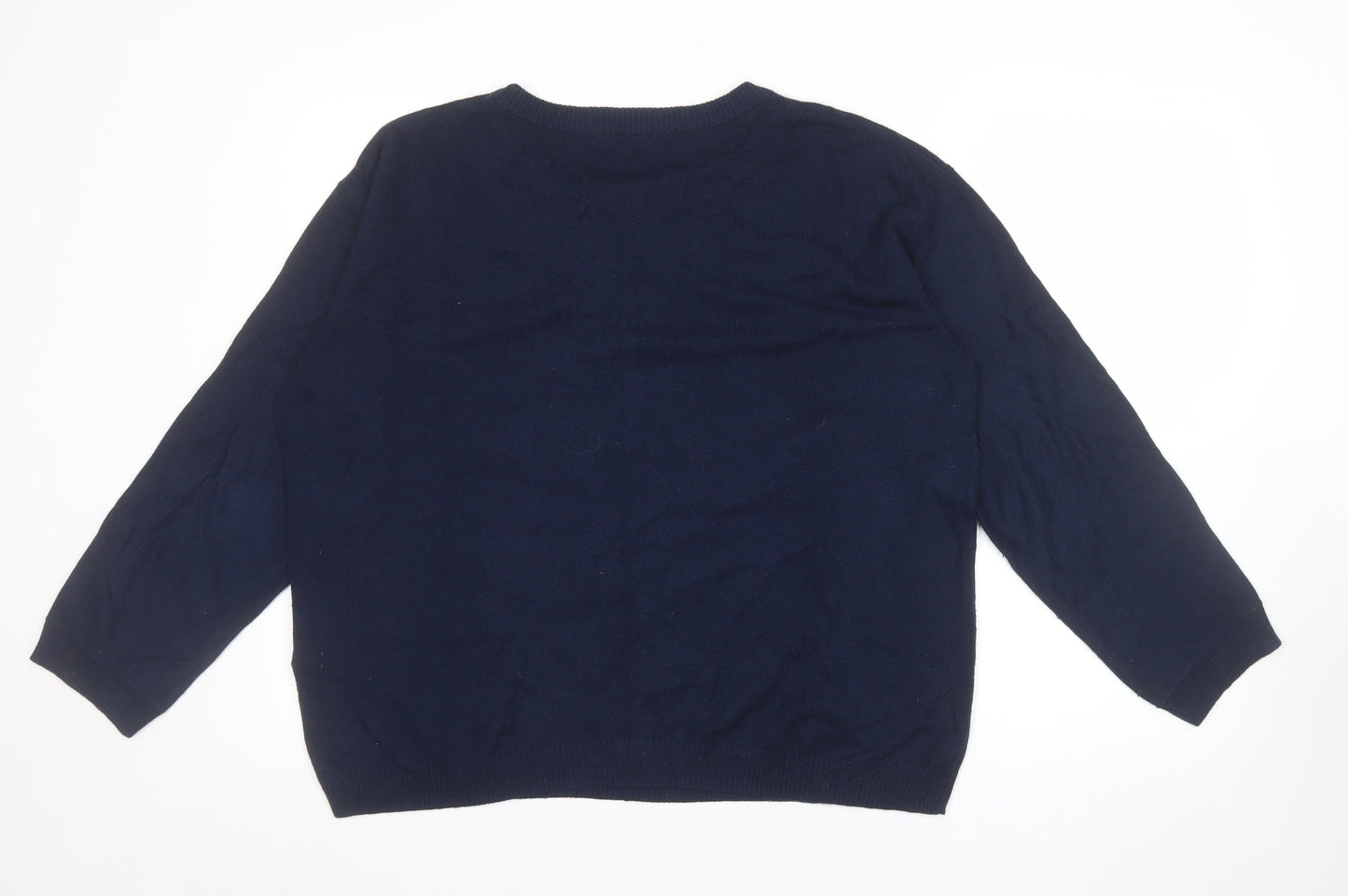 Cath Kidston Women’s Blue Rainbow Stripe Crew Neck Cotton Jumper XL