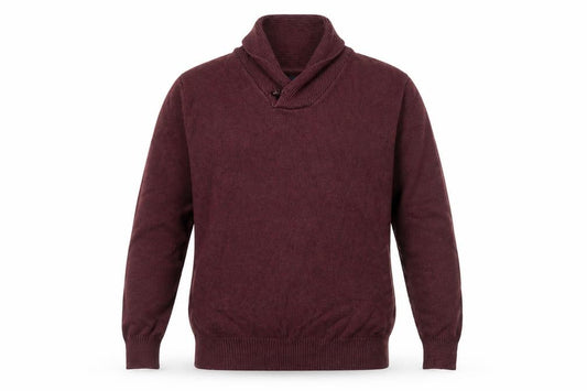 Marks and Spencer Blue Harbour Men Brown XL Cotton Shawl Collar Jumper