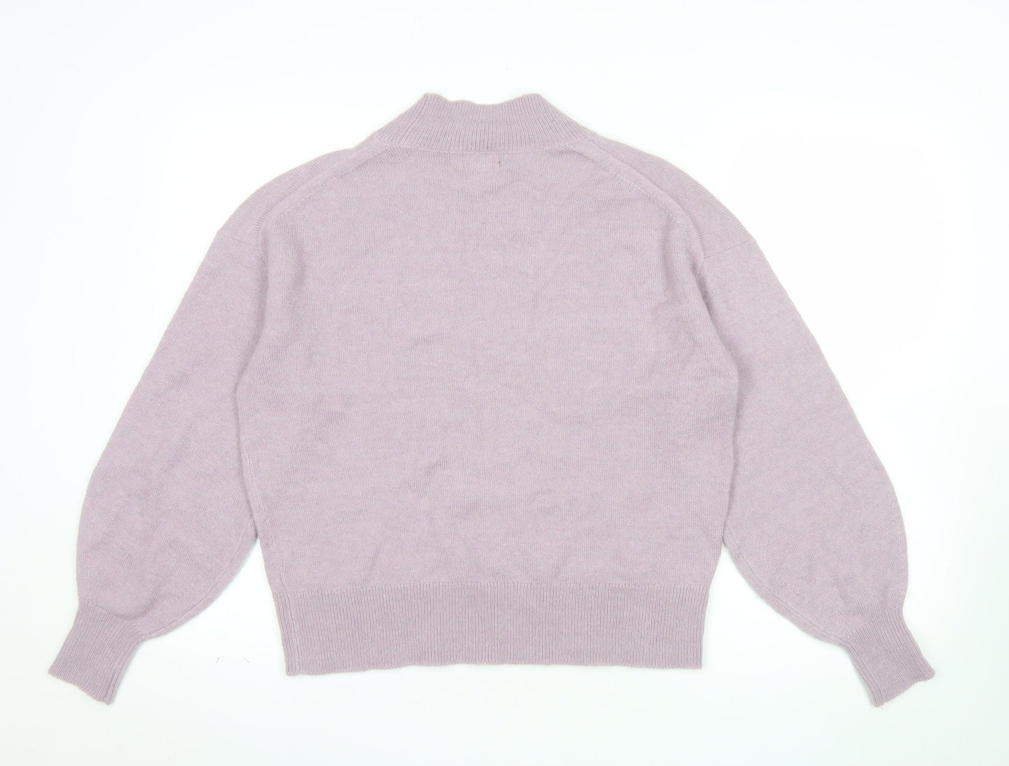 Fat Face Women's Purple Mock Neck Alpaca Wool Blend Jumper Size 8