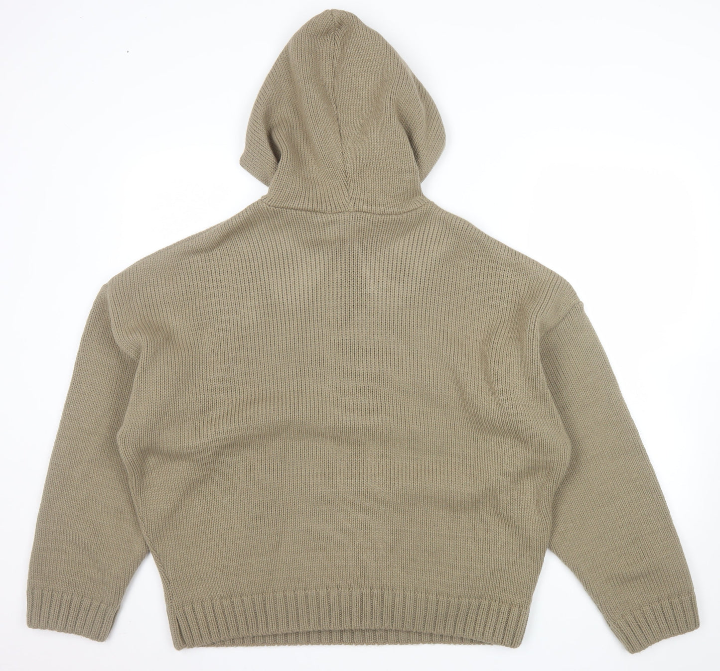 Sisters and Seekers Women’s Beige Hooded Chunky Knit Pullover Jumper Size S