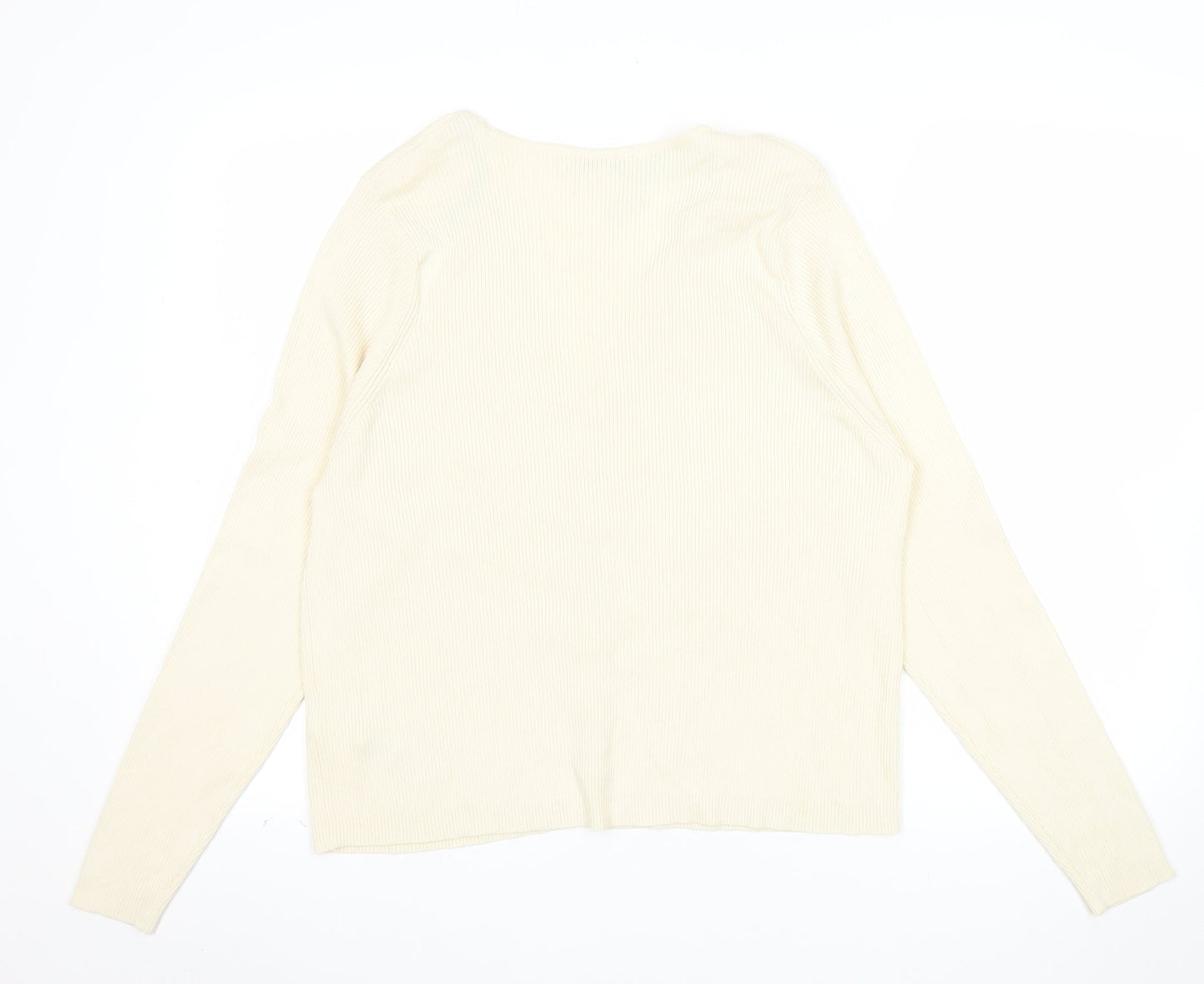 Marks and Spencer Women’s Ivory V-Neck Button Cardigan Size 20