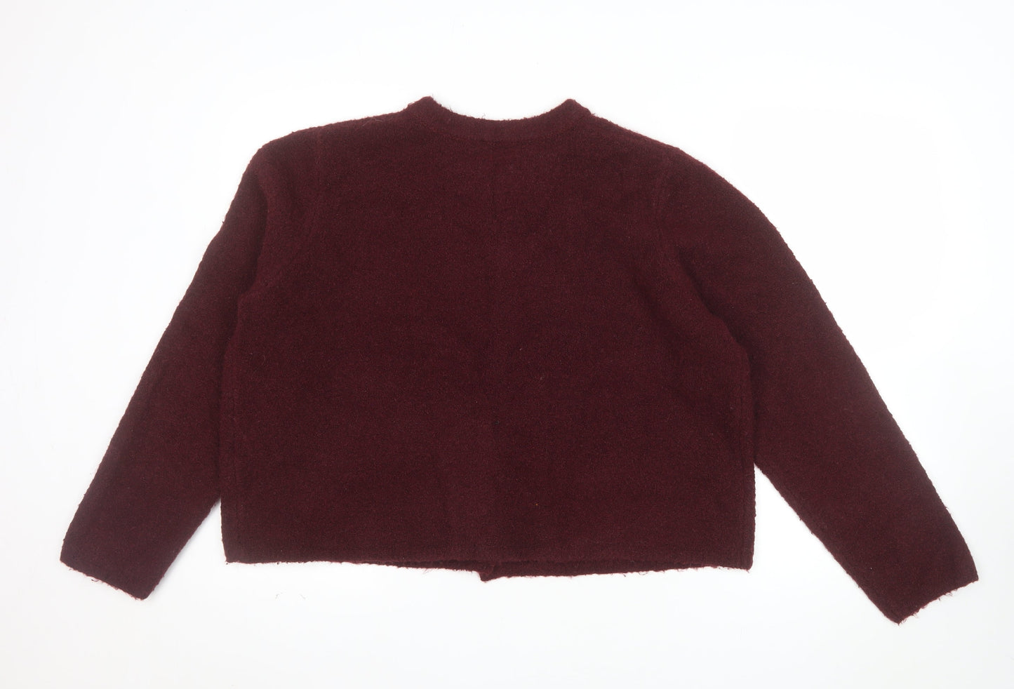 New Look Women Red Wool Blend Button Cardigan Size 18