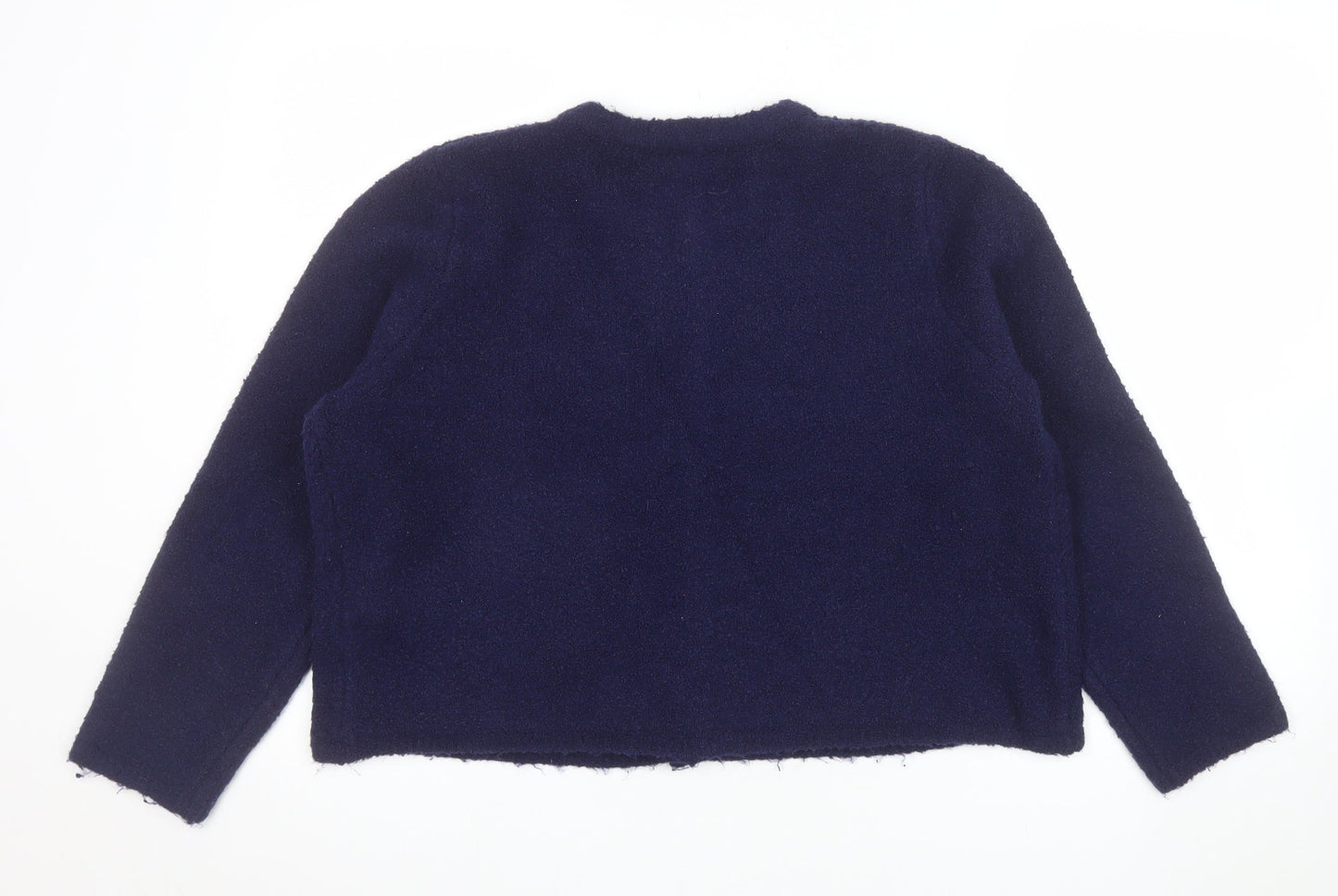 New Look Women's Blue Crew Neck Button Knit Cardigan Size 18
