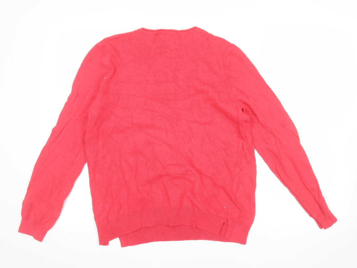 Clements Ribeiro Women Pink Star Pullover Jumper Size 16 Cotton Wool Blend