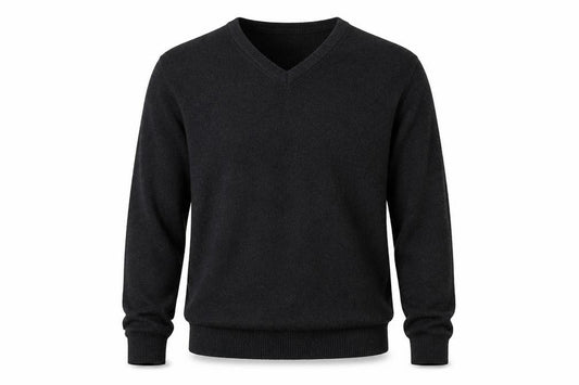 Pringle Men’s Black Pure Wool V-Neck Jumper Size L Classic Knit