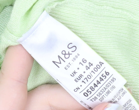 Marks and Spencer Women Green Cardigan Size 16 Viscose Blend