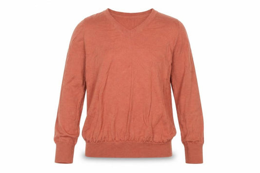 Capture Men's Brown L V-Neck Pure Merino Wool Jumper
