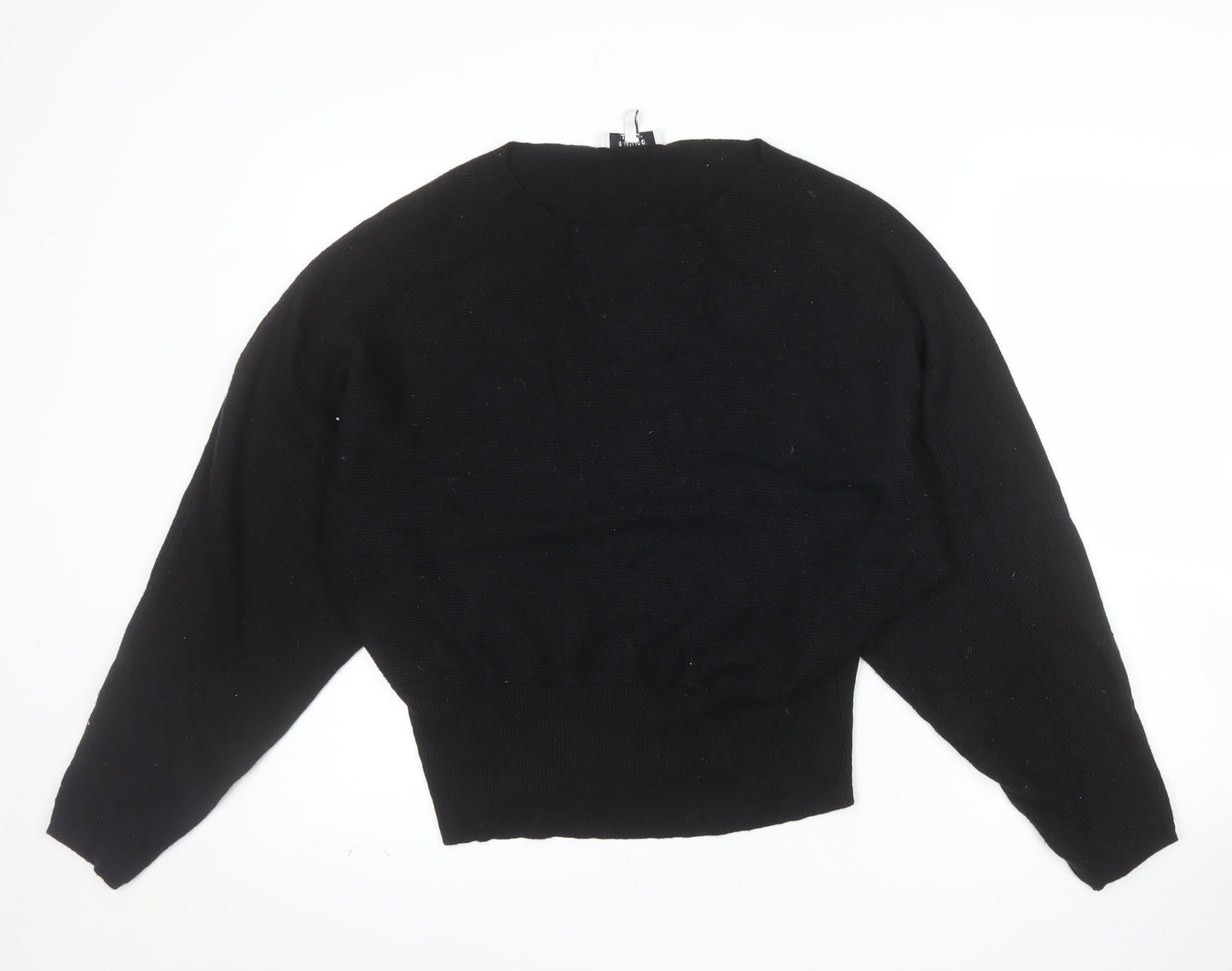 b.young Women's Black Boat Neck Knit Jumper Medium
