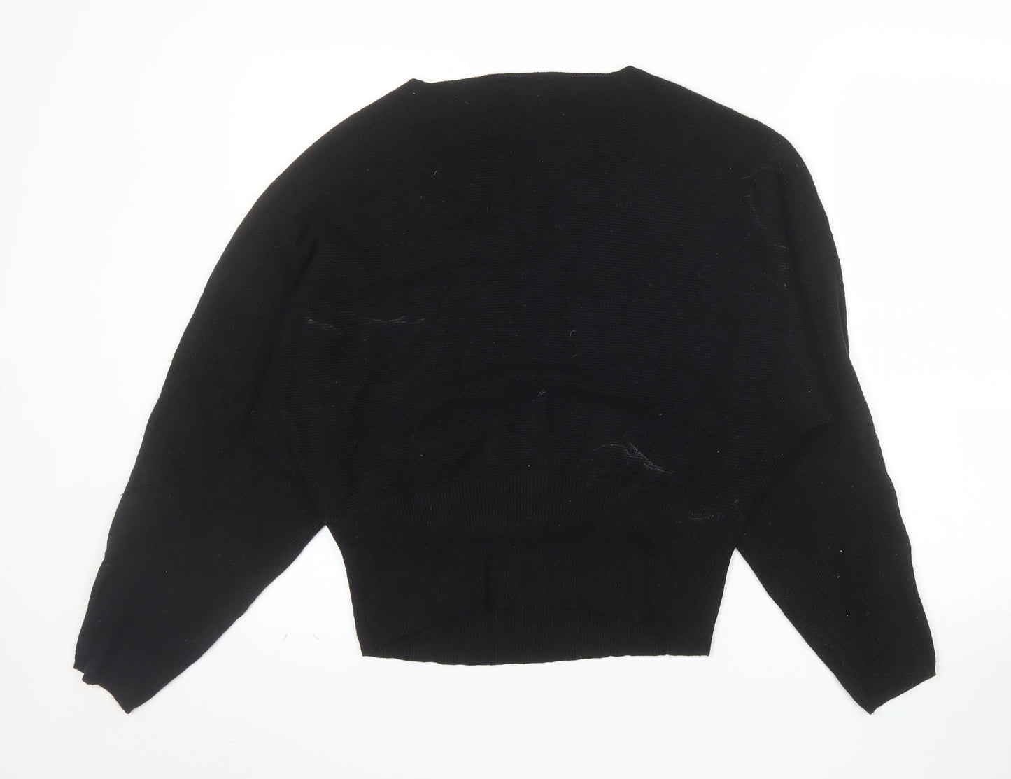 b.young Women's Black Boat Neck Knit Jumper Medium