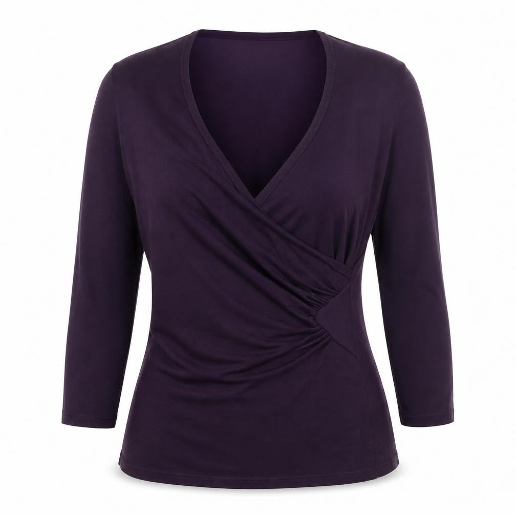 Kaliko Womens Purple Wrap V-Neck Jumper Size 8