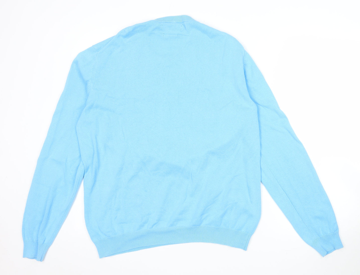 Replay Mens Blue Cotton Crew Neck Jumper Size L