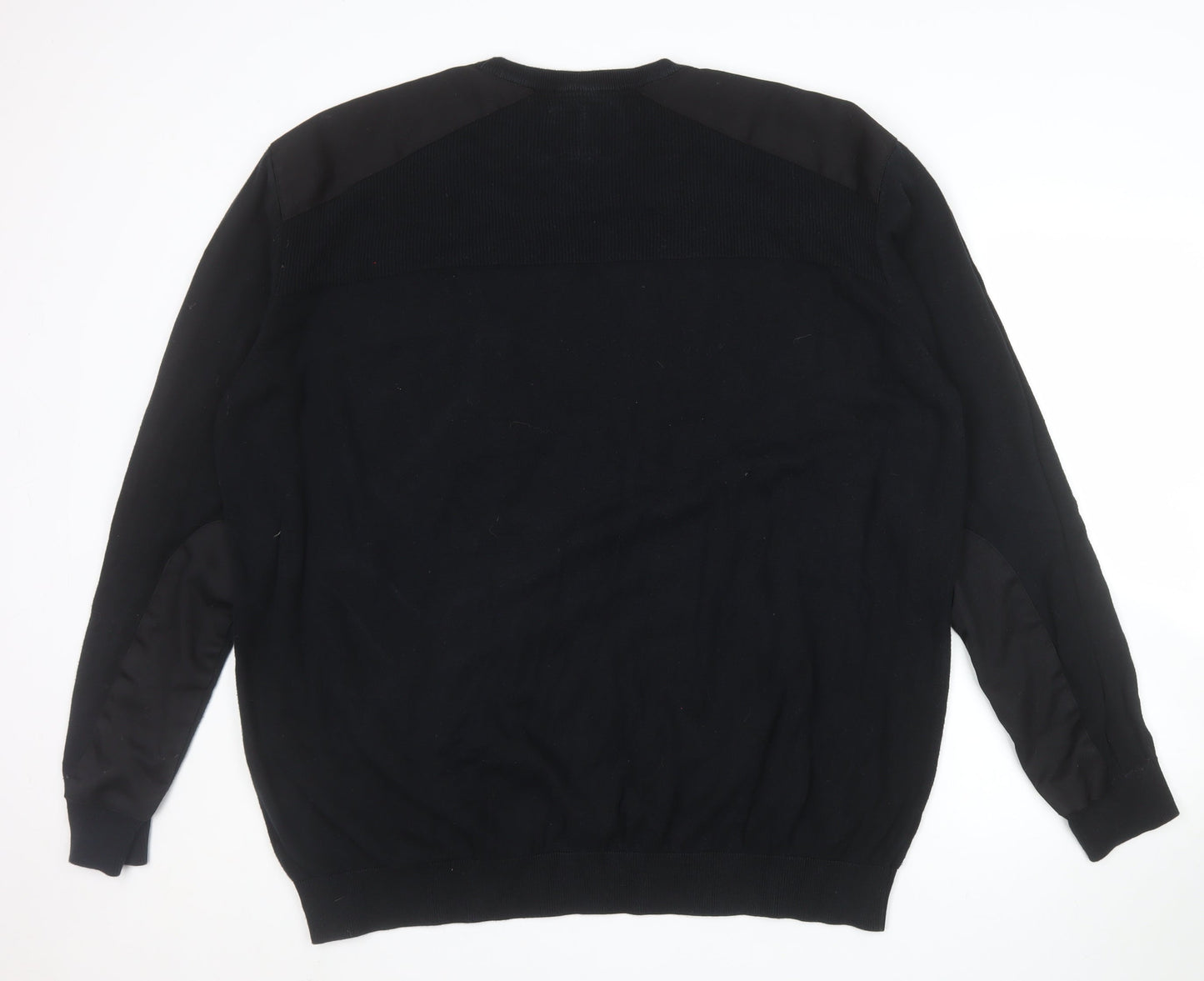 Voi Jeans Co Men's Black 3XL Cotton Crew Neck Pullover Jumper