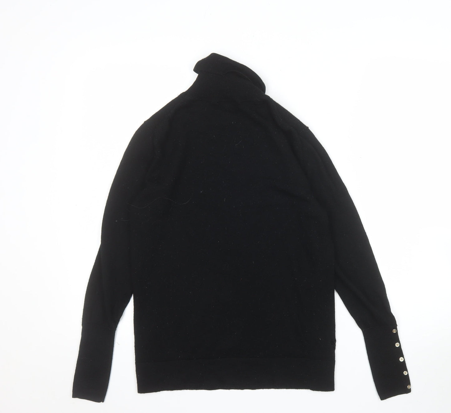 Hobbs Womens Black Merino Wool Roll Neck Jumper Size S