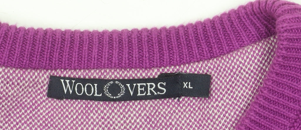WoolOvers Women's Purple Cotton Crew Neck Jumper XL