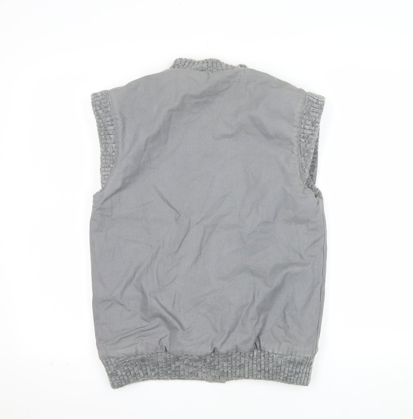 BiBA Women's Grey Cotton Waistcoat Bodywarmer Size 10 Snap Front
