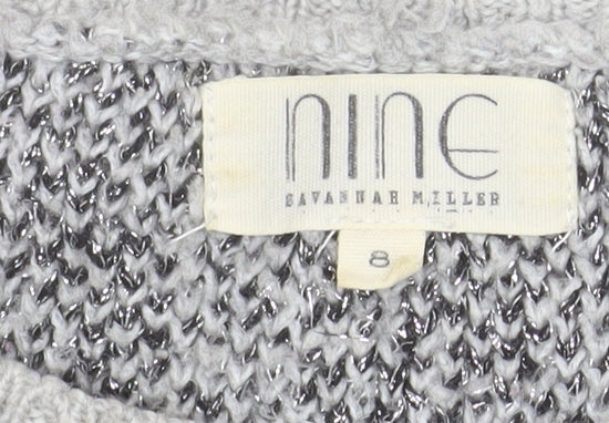 Nine by Savannah Miller Grey Leopard Print Women's Jumper Size 8
