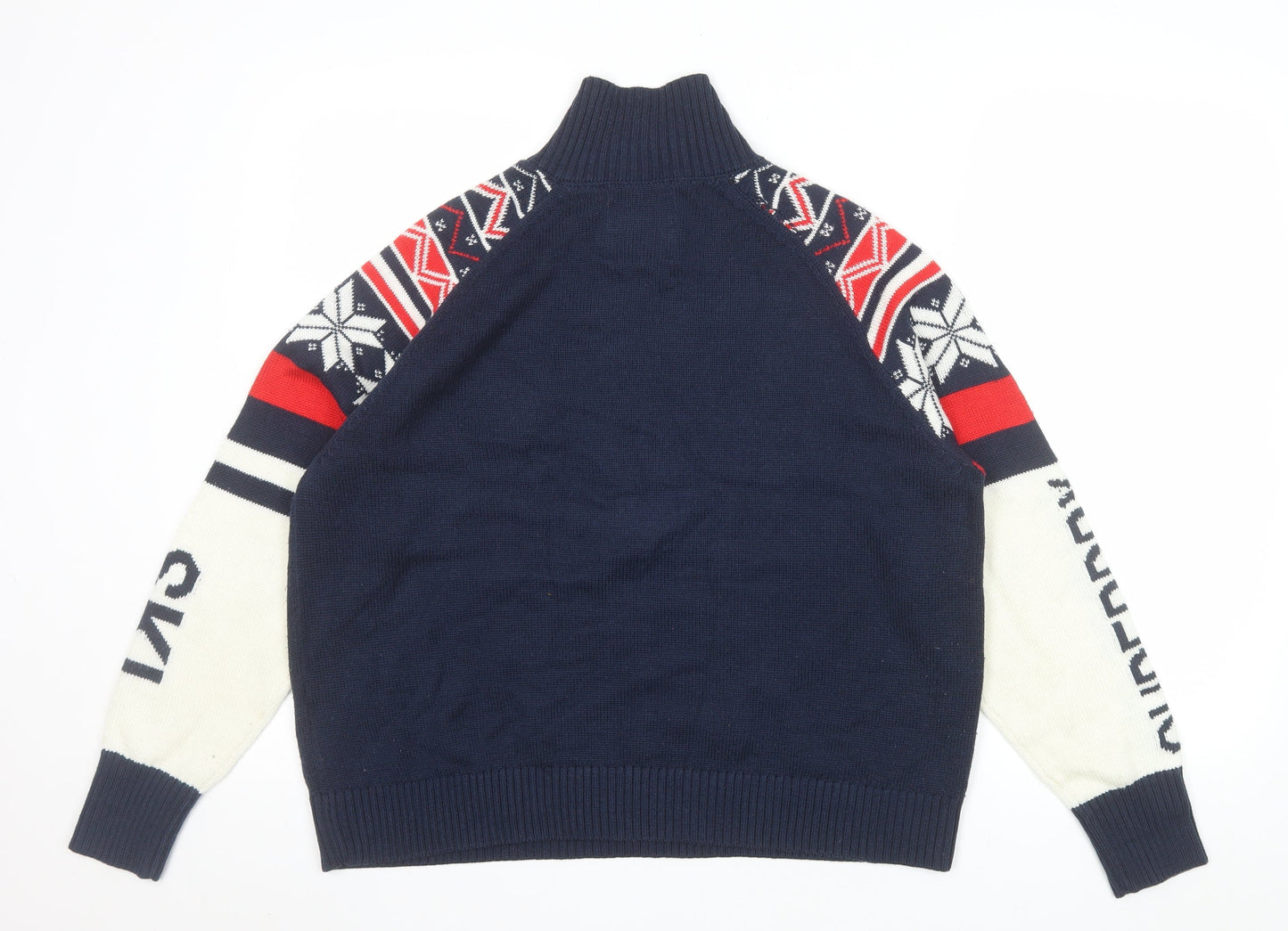 Superdry Women's Multicoloured Fair Isle Half Zip Ski Jumper Size 16