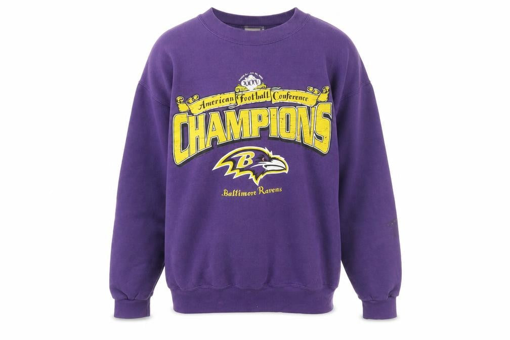 Lee Sport Men's Purple Baltimore Ravens Champions Sweatshirt M Vintage