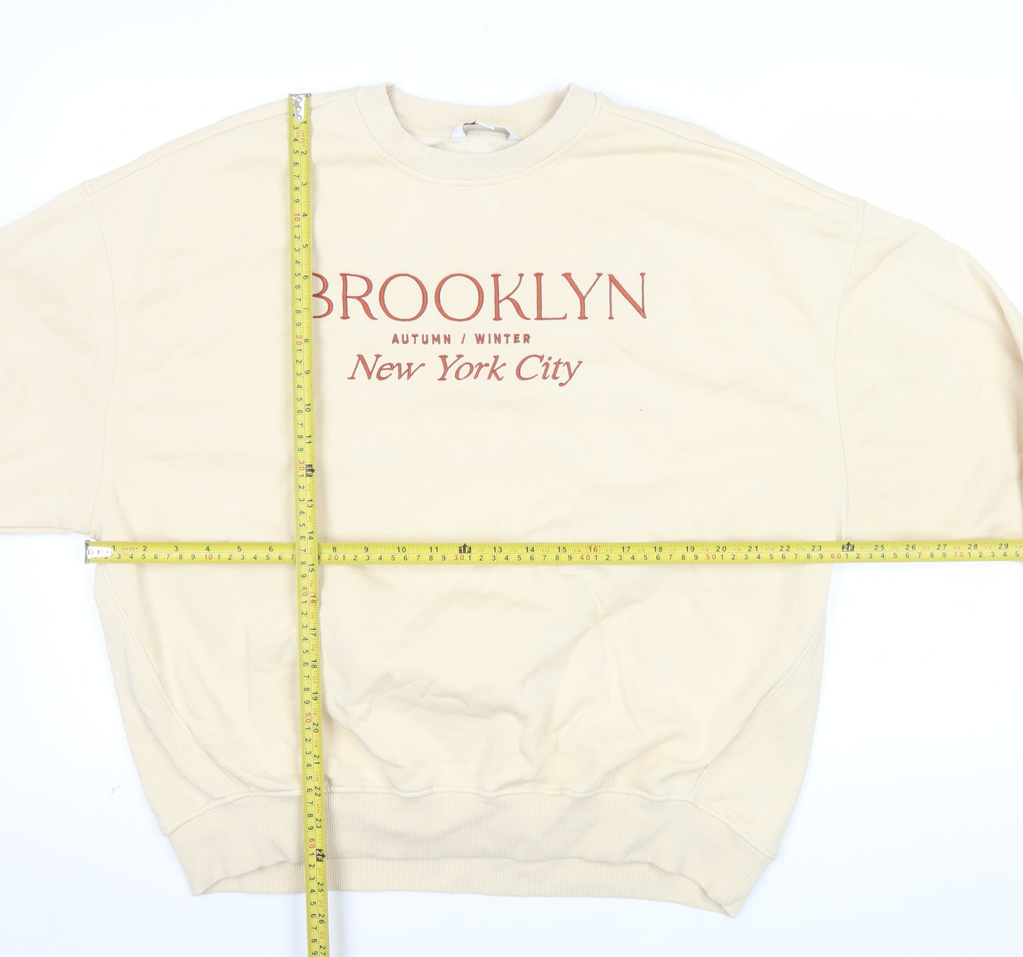Next Men’s Beige Brooklyn Crew Neck Sweatshirt M Autumn Winter