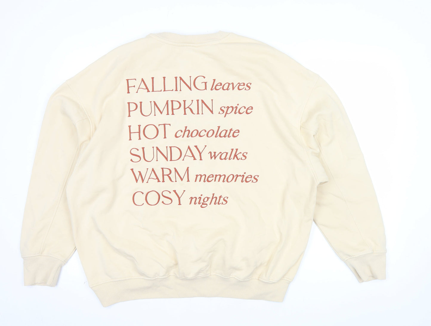 Next Men’s Beige Brooklyn Crew Neck Sweatshirt M Autumn Winter