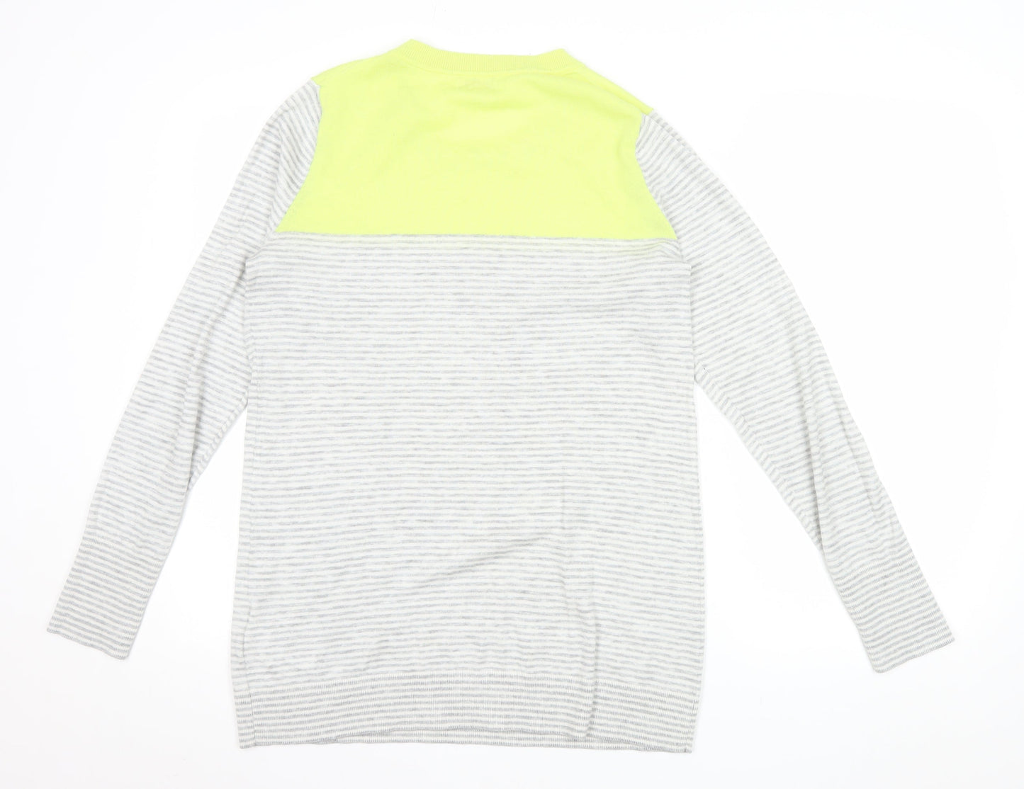 Gap Womens Grey Striped Wool Blend Crew Neck Pullover Jumper L