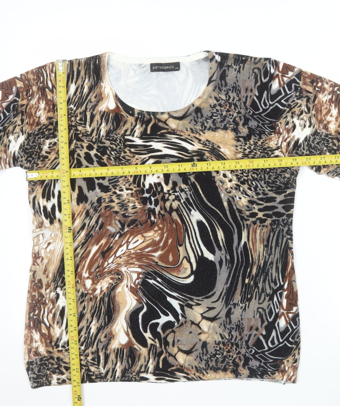 Just Elegance Women’s Multicoloured Animal Print L Jumper