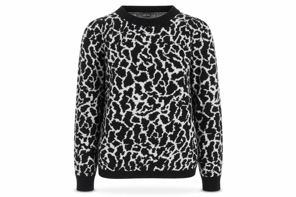 Vero Moda Women’s Black Animal Print Knit Jumper Size S