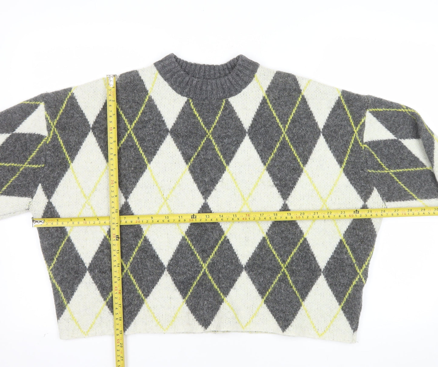 Pringle of Scotland x H&M Women’s Grey Argyle Knit Jumper Size S